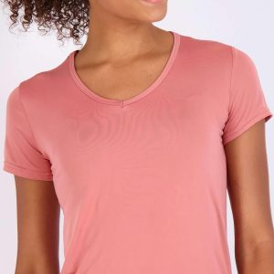 Real Essentials 5 Pack: Women's Dry Fit Short Sleeve V Neck Workout Top - Fitness Gym Athletic Yoga T-Shirt (Plus Available)