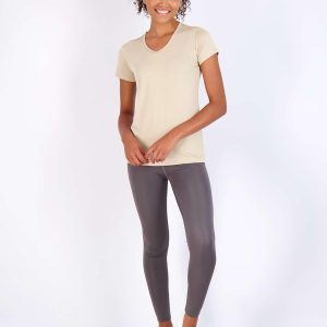 Real Essentials 5 Pack: Women's Dry Fit Short Sleeve V Neck Workout Top - Fitness Gym Athletic Yoga T-Shirt (Plus Available)