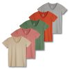 Real Essentials 5 Pack: Women's Dry Fit Short Sleeve V Neck Workout Top - Fitness Gym Athletic Yoga T-Shirt (Plus Available)