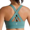 RUNNING GIRL Sports Bra for Women, Criss-Cross Back Padded Strappy Sports Bras Medium Support Yoga Bra with Removable Cups