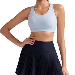 RUNNING GIRL Sports Bra for Women, Criss-Cross Back Padded Strappy Sports Bras Medium Support Yoga Bra with Removable Cups