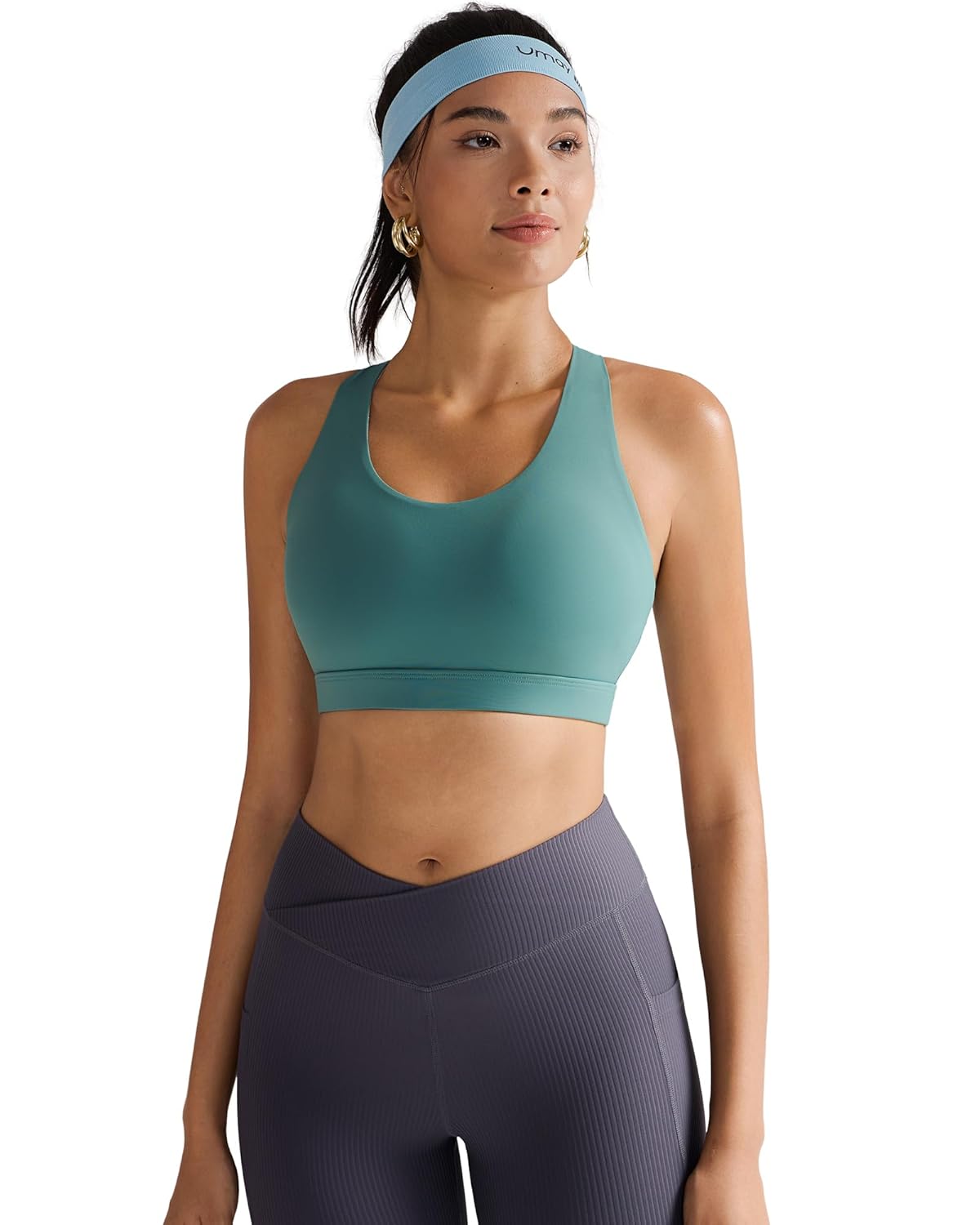 RUNNING GIRL Sports Bra for Women, Criss-Cross Back Padded Strappy Sports Bras Medium Support Yoga Bra with Removable Cups