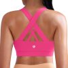RUNNING GIRL Sports Bra for Women, Criss-Cross Back Padded Strappy Sports Bras Medium Support Yoga Bra with Removable Cups
