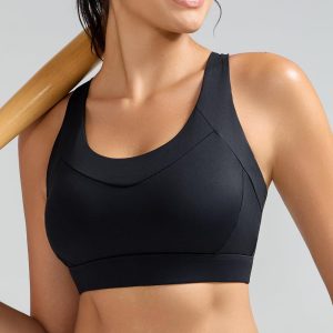 RUNNING GIRL Sports Bra for Women High Support, Molded Cup High Impact Sports Bras with Sewn in Pads Strappy Running Bra