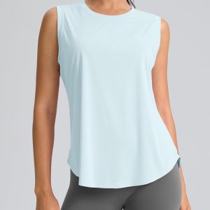 SANTINY Women's Sleeveless Workout Tops Breathable Lightweight Active Tennis Yoga Shirts Athletic Running Tank Tops for Women