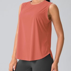 SANTINY Women's Sleeveless Workout Tops Breathable Lightweight Active Tennis Yoga Shirts Athletic Running Tank Tops for Women