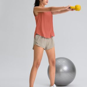 SANTINY Women's Sleeveless Workout Tops Breathable Lightweight Active Tennis Yoga Shirts Athletic Running Tank Tops for Women