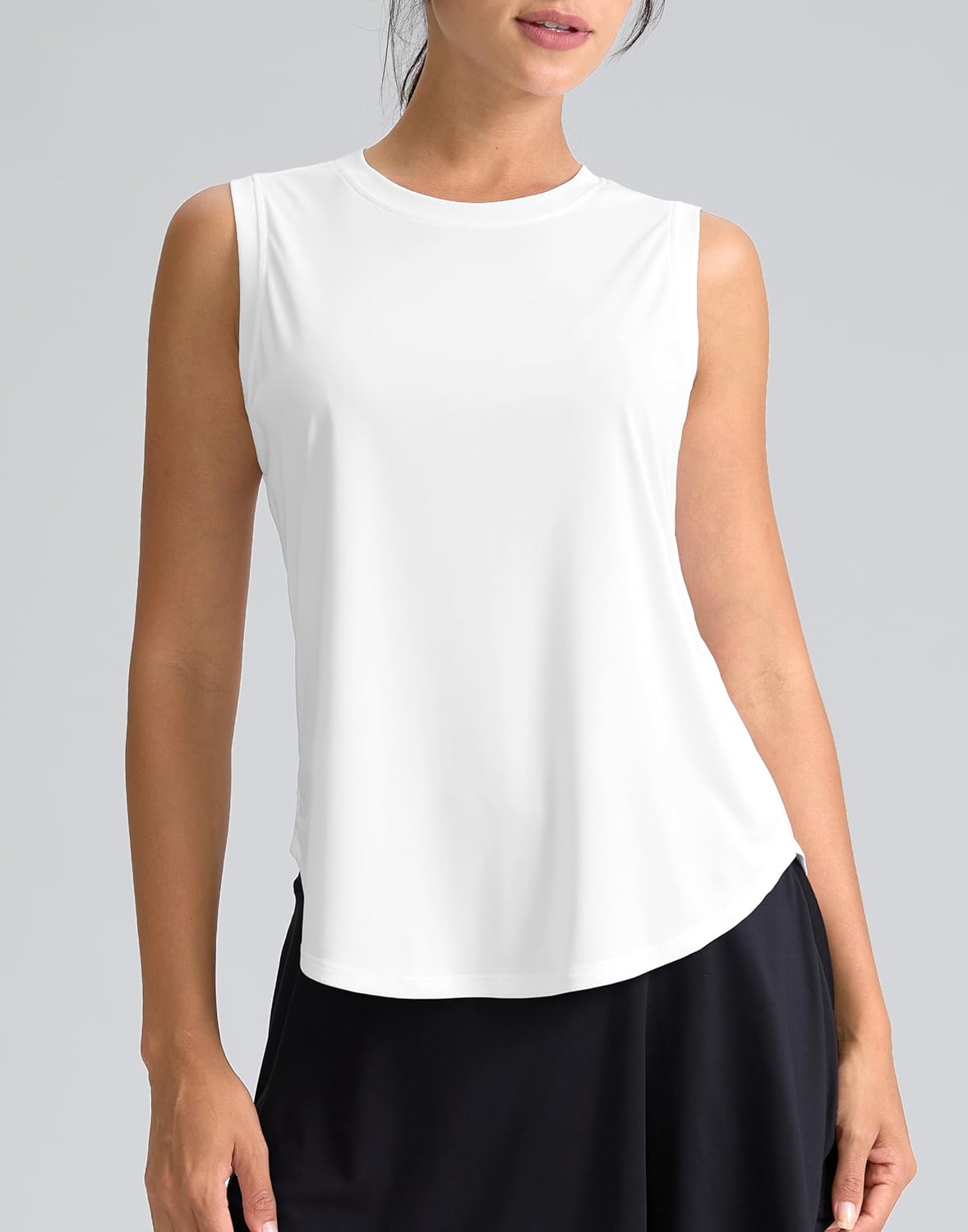 SANTINY Women's Sleeveless Workout Tops Breathable Lightweight Active Tennis Yoga Shirts Athletic Running Tank Tops for Women