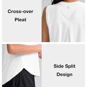 SANTINY Women's Sleeveless Workout Tops Breathable Lightweight Active Tennis Yoga Shirts Athletic Running Tank Tops for Women