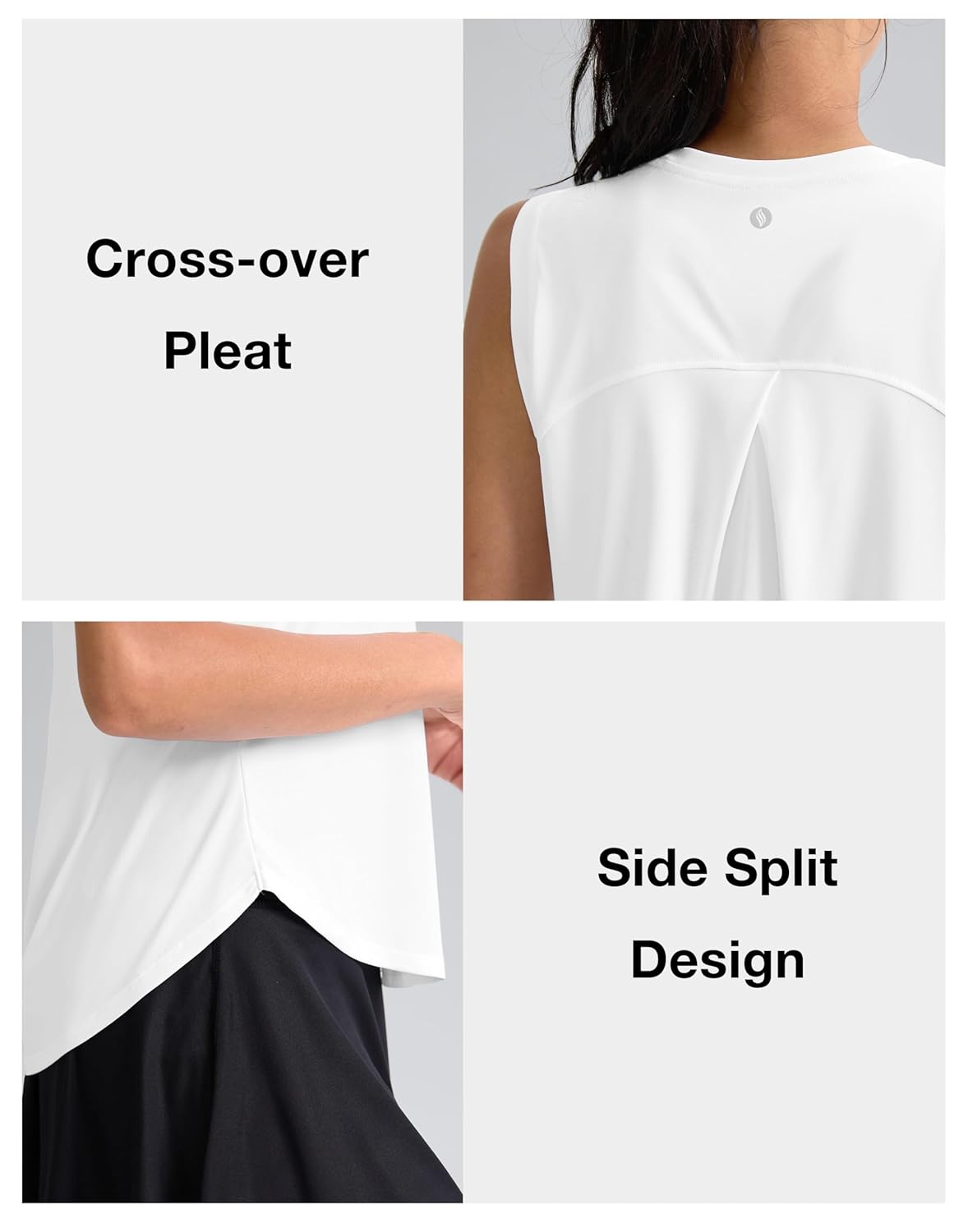 SANTINY Women's Sleeveless Workout Tops Breathable Lightweight Active Tennis Yoga Shirts Athletic Running Tank Tops for Women