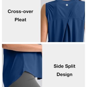 SANTINY Women's Sleeveless Workout Tops Breathable Lightweight Active Tennis Yoga Shirts Athletic Running Tank Tops for Women