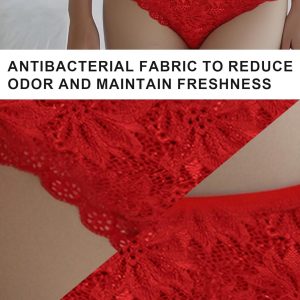 Seamless Underwear for Women Sexy No Show Bikini Panties Lace Ladies Soft Breathable Cotton Bikini for Ladies 12 Pack