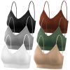 selizo Padded Bralettes for Women, 6 Pcs Sports Bras for Women Pack, V Neck Cami Bando Bra for Women Girls