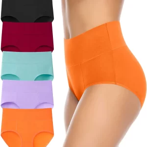 Solid Color Elastic Women Cotton Panties High Waist Panties Underwear Wholesale Plus Size Custom Women Underwear
