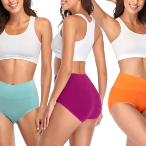 Solid Color Elastic Women Cotton Panties High Waist Panties Underwear Wholesale Plus Size Custom Women Underwear