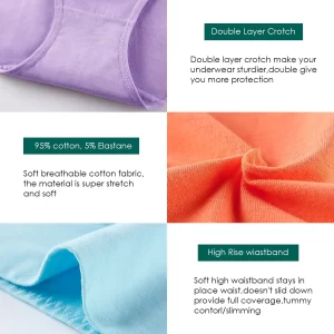 Solid Color Elastic Women Cotton Panties High Waist Panties Underwear Wholesale Plus Size Custom Women Underwear