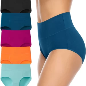 Solid Color Elastic Women Cotton Panties High Waist Panties Underwear Wholesale Plus Size Custom Women Underwear