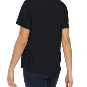 THE GYM PEOPLE Women's Short Sleeve Workout Shirts Breathable Yoga T-Shirts with Side Slits Athletic Tee Tops