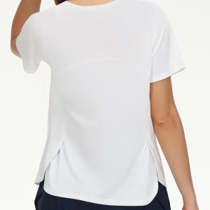 THE GYM PEOPLE Women's Short Sleeve Workout Shirts Breathable Yoga T-Shirts with Side Slits Athletic Tee Tops