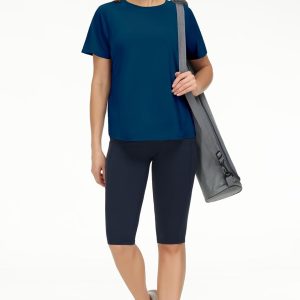 THE GYM PEOPLE Women's Short Sleeve Workout Shirts Breathable Yoga T-Shirts with Side Slits Athletic Tee Tops