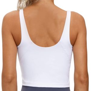 THE GYM PEOPLE Womens' Sports Bra Longline Wirefree Padded with Medium Support