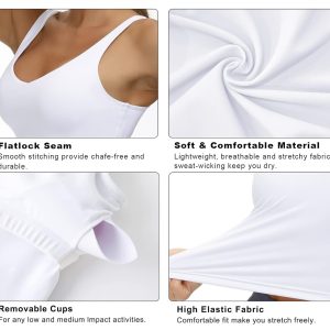 THE GYM PEOPLE Womens' Sports Bra Longline Wirefree Padded with Medium Support