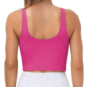 THE GYM PEOPLE Womens' Sports Bra Longline Wirefree Padded with Medium Support