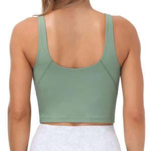 THE GYM PEOPLE Womens' Sports Bra Longline Wirefree Padded with Medium Support