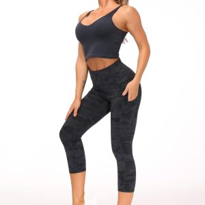 THE GYM PEOPLE Womens' Yoga Pants High Waist with Pocket Tummy Control