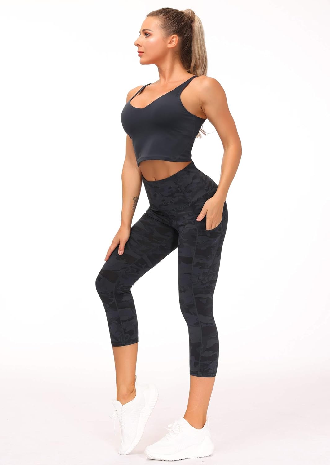 THE GYM PEOPLE Womens' Yoga Pants High Waist with Pocket Tummy Control