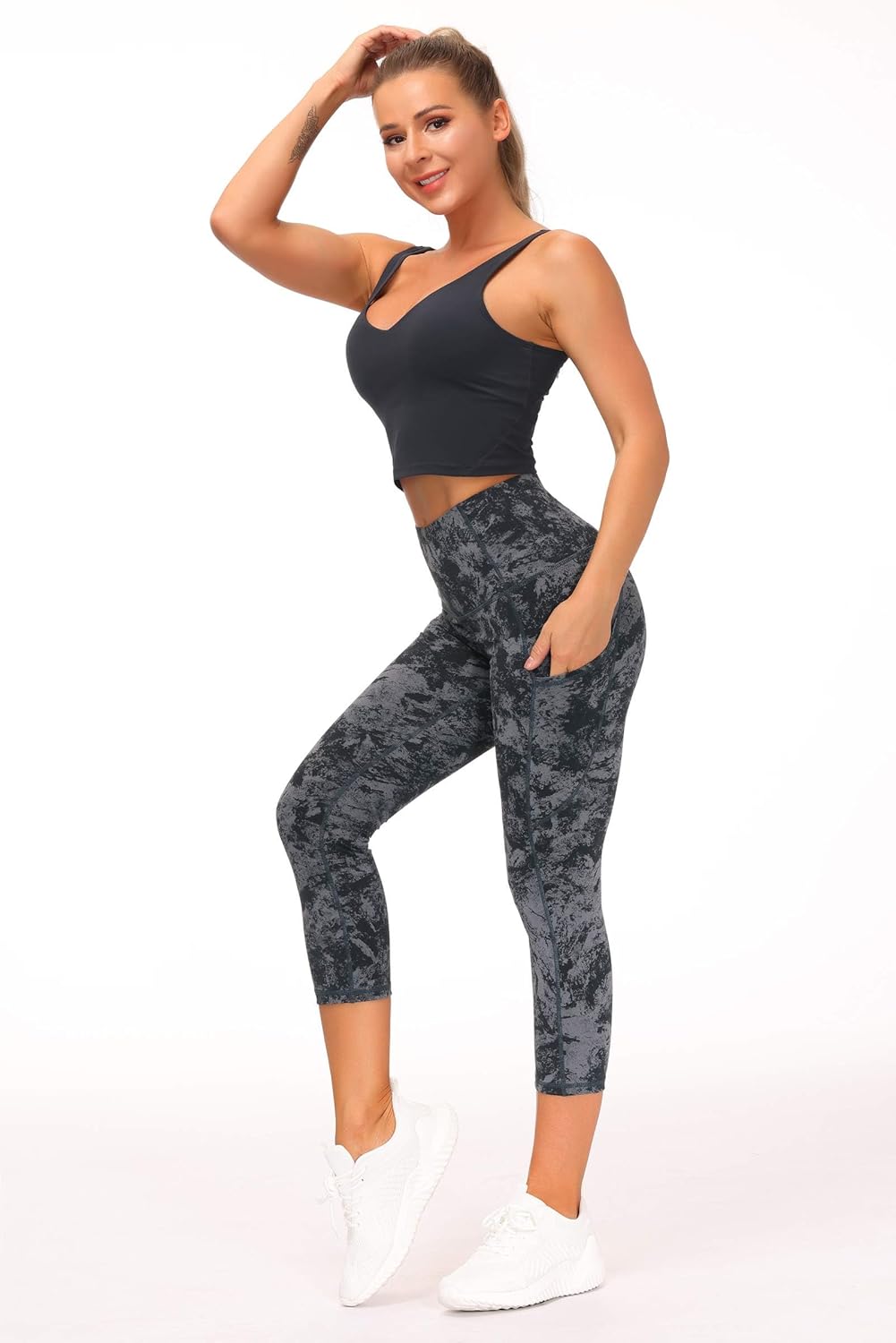 THE GYM PEOPLE Womens' Yoga Pants High Waist with Pocket Tummy Control