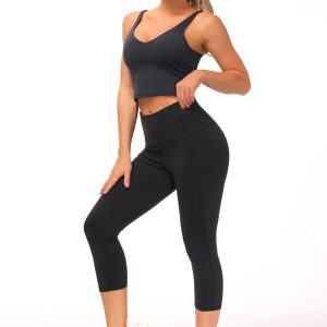 THE GYM PEOPLE Womens' Yoga Pants High Waist with Pocket Tummy Control