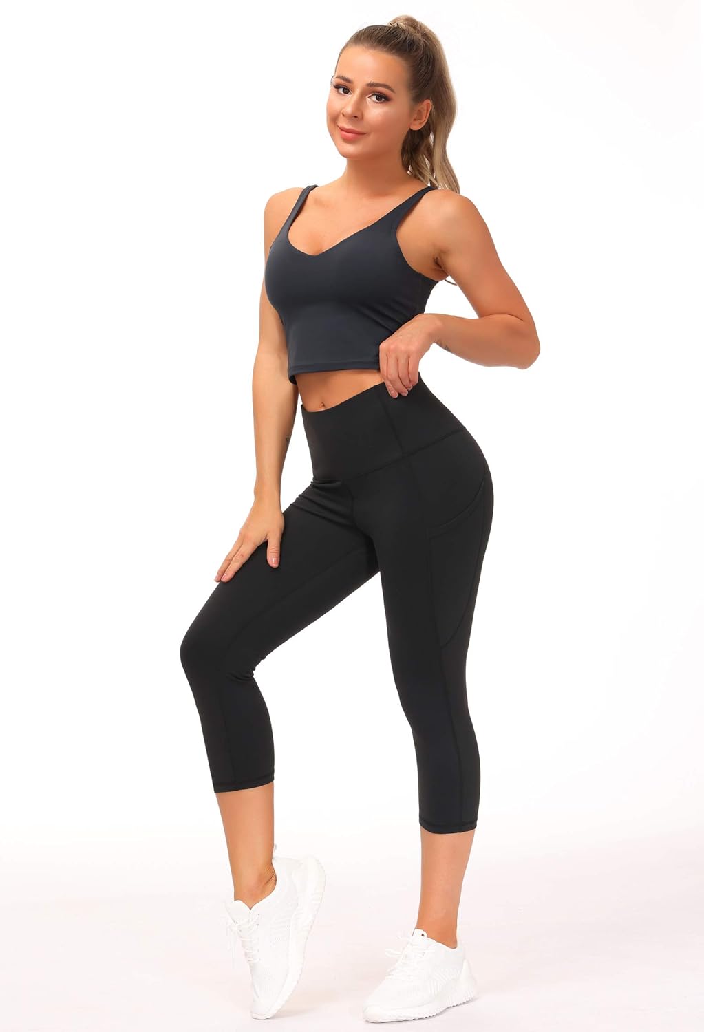 THE GYM PEOPLE Womens' Yoga Pants High Waist with Pocket Tummy Control