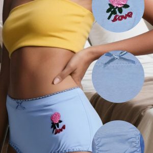 Women's Cotton Bikini Brief Underwear Full Coverage Panties Floral Print Briefs for Ladies 12 Pack