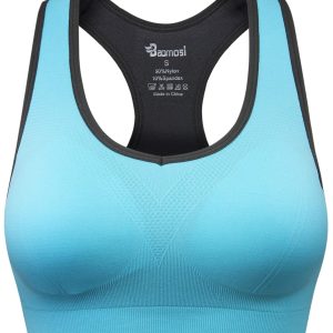 Women's Seamless Racerback Sports Bra High Impact Support Yoga Gym Workout Fitness