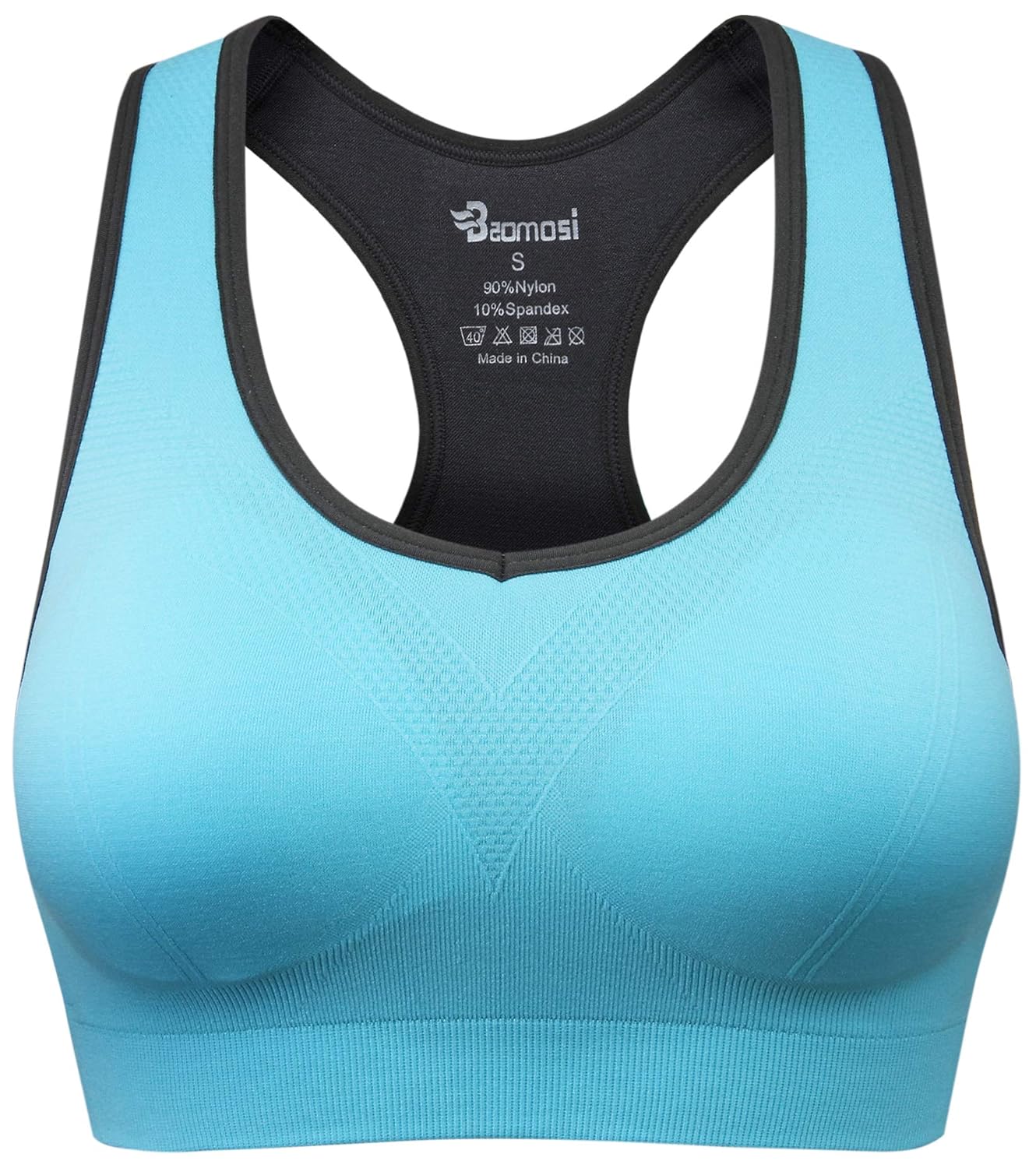 Women's Seamless Racerback Sports Bra High Impact Support Yoga Gym Workout Fitness