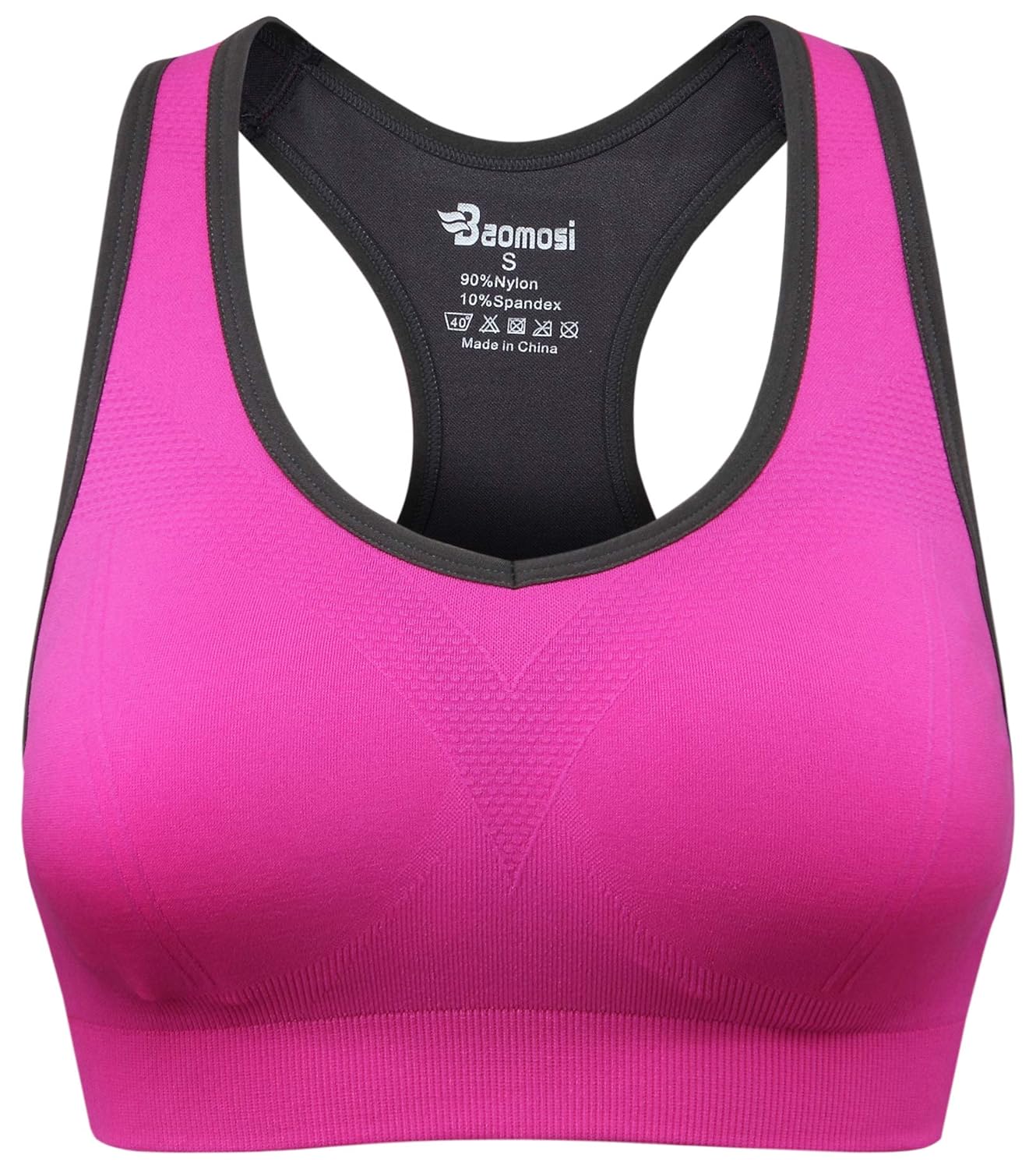 Women's Seamless Racerback Sports Bra High Impact Support Yoga Gym Workout Fitness