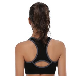 Women's Seamless Racerback Sports Bra High Impact Support Yoga Gym Workout Fitness