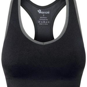 Women's Seamless Racerback Sports Bra High Impact Support Yoga Gym Workout Fitness