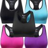 Women's Seamless Racerback Sports Bra High Impact Support Yoga Gym Workout Fitness