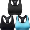 Women's Seamless Racerback Sports Bra High Impact Support Yoga Gym Workout Fitness