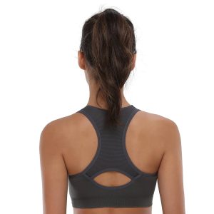 Women's Seamless Racerback Sports Bra High Impact Support Yoga Gym Workout Fitness