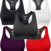 Women's Seamless Racerback Sports Bra High Impact Support Yoga Gym Workout Fitness