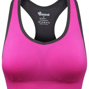 Women's Seamless Racerback Sports Bra High Impact Support Yoga Gym Workout Fitness