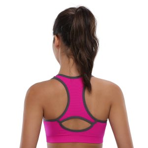 Women's Seamless Racerback Sports Bra High Impact Support Yoga Gym Workout Fitness