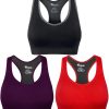 Women's Seamless Racerback Sports Bra High Impact Support Yoga Gym Workout Fitness