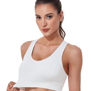 Women's Seamless Racerback Sports Bra High Impact Support Yoga Gym Workout Fitness