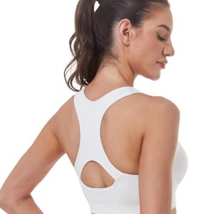 Women's Seamless Racerback Sports Bra High Impact Support Yoga Gym Workout Fitness