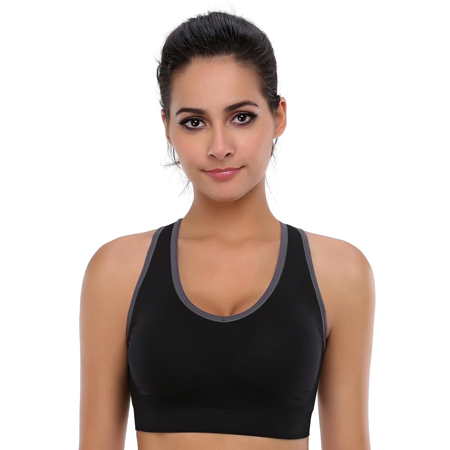 Women's Seamless Racerback Sports Bra High Impact Support Yoga Gym Workout Fitness