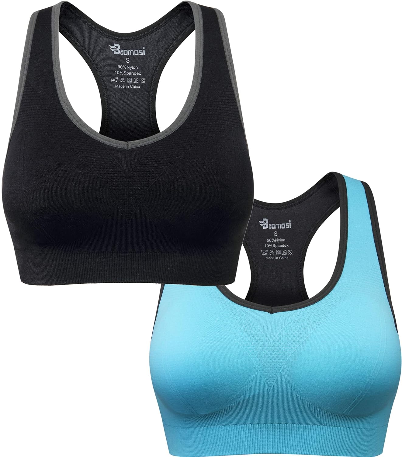 Women's Seamless Racerback Sports Bra High Impact Support Yoga Gym Workout Fitness